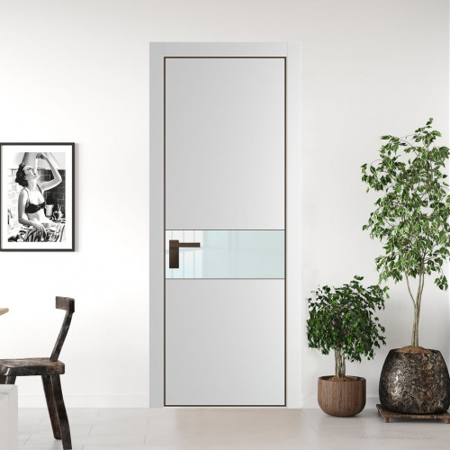Межкомнатная дверь ProfilDoors 17 PA Крем вайт с профилем Деорэ с стеклом белый лак