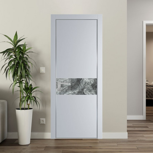 Межкомнатная дверь ProfilDoors 17 PA Лайт Грей с профилем Серебро с стеклом  атриум серебро