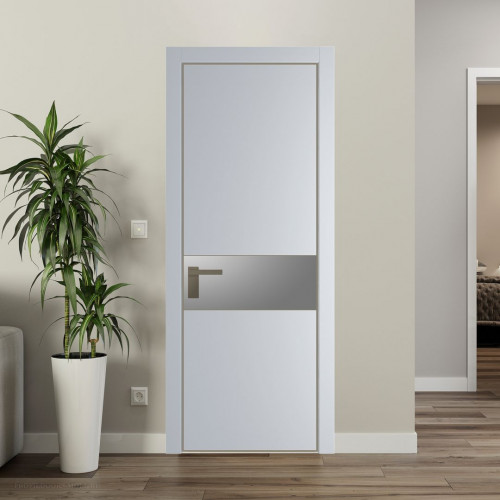 Межкомнатная дверь ProfilDoors 17 PA Лайт Грей с профилем Шампань с стеклом серебро матлак