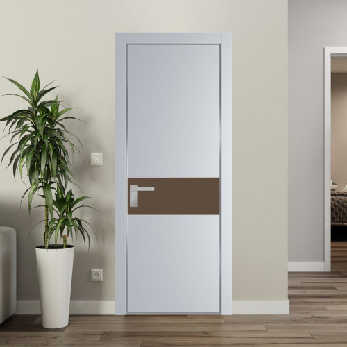 Межкомнатная дверь ProfilDoors 17 PA Лайт Грей с профилем Серебро с стеклом  монохром гляссе