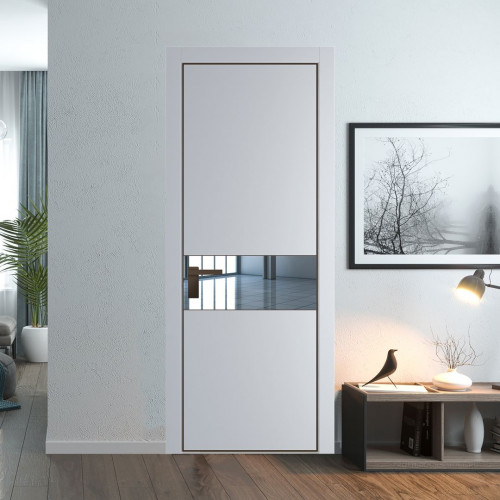 Межкомнатная дверь ProfilDoors 17 PA Лайт Грей с профилем Деорэ с стеклом  зеркало