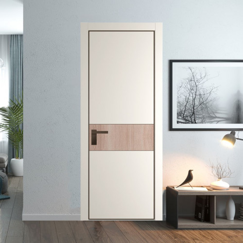 Межкомнатная дверь ProfilDoors 17 PA Перламутр белый с профилем Деорэ с вставкой Дуб Сонома