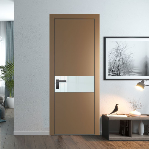 Межкомнатная дверь ProfilDoors 17 PA Перламутр золото с профилем Серая Ночь с стеклом белый лак