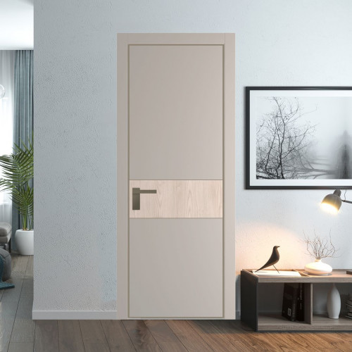 Межкомнатная дверь ProfilDoors 17 PA Санд с профилем Шампань с вставкой Каштан светлый