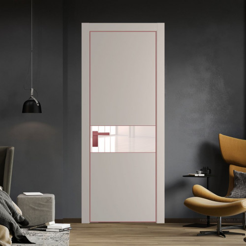 Межкомнатная дверь ProfilDoors 17 PA Санд с профилем Красный антрацит с стеклом перламутровый лак