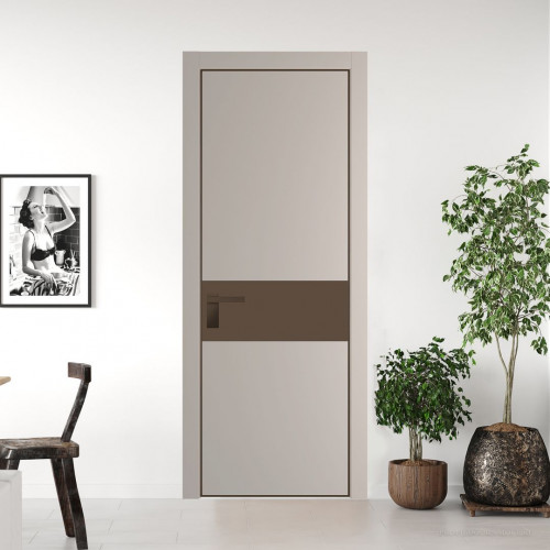 Межкомнатная дверь ProfilDoors 17 PA Санд с профилем Деорэ с стеклом  монохром гляссе