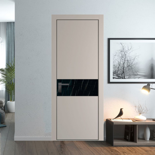 Межкомнатная дверь ProfilDoors 17 PA Санд с профилем Серая Ночь с стеклом  неро мрамор