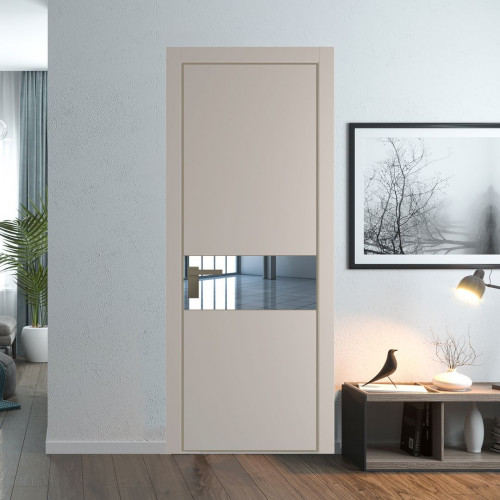 Межкомнатная дверь ProfilDoors 17 PA Санд с профилем Шампань с стеклом  зеркало