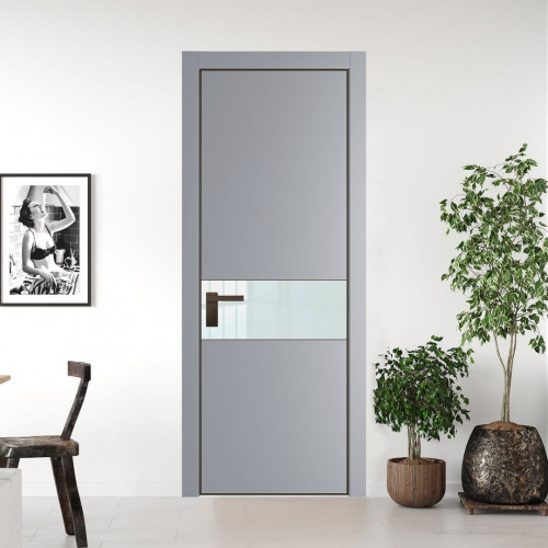 Межкомнатная дверь ProfilDoors 17 PA Смоки с профилем Деорэ с стеклом белый лак