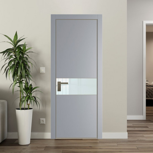 Межкомнатная дверь ProfilDoors 17 PA Смоки с профилем Шампань с стеклом белый лак