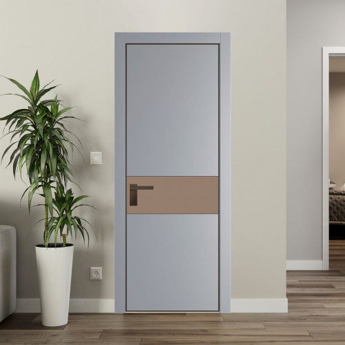 Межкомнатная дверь ProfilDoors 17 PA Смоки с профилем Деорэ с стеклом  монохром капучино