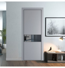 17 PA Смоки с профилем Черный с стеклом  зеркало grey