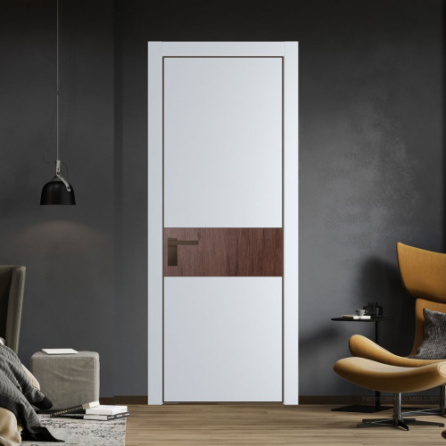 Межкомнатная дверь ProfilDoors 17 PA Вайт с профилем Деорэ с вставкой Дуб Тобакко