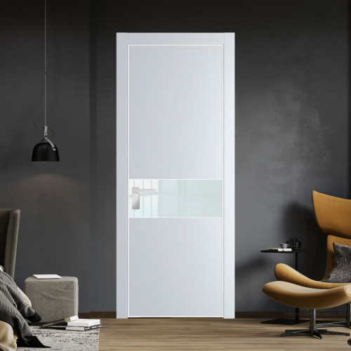 Межкомнатная дверь ProfilDoors 17 PA Вайт с профилем Вайт с стеклом белый лак