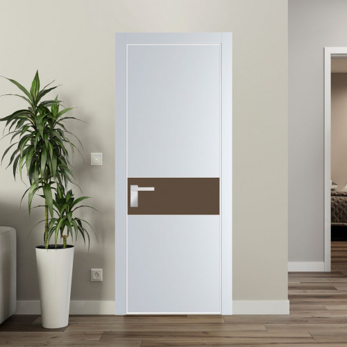 Межкомнатная дверь ProfilDoors 17 PA Вайт с профилем Вайт с стеклом  монохром гляссе