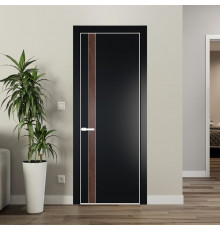 18 PA Блэк с профилем Вайт с вставкой Дуб Тобакко
