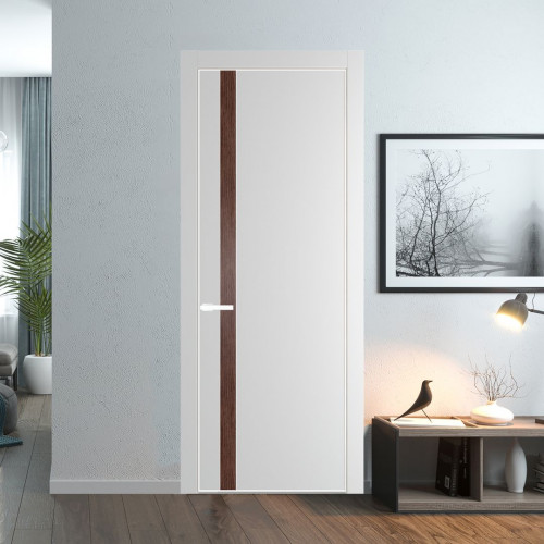 Межкомнатная дверь ProfilDoors 18 PA Крем вайт с профилем Вайт с вставкой Дуб Тобакко