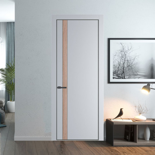 Межкомнатная дверь ProfilDoors 18 PA Лайт Грей с профилем Серая Ночь с вставкой Дуб Сонома