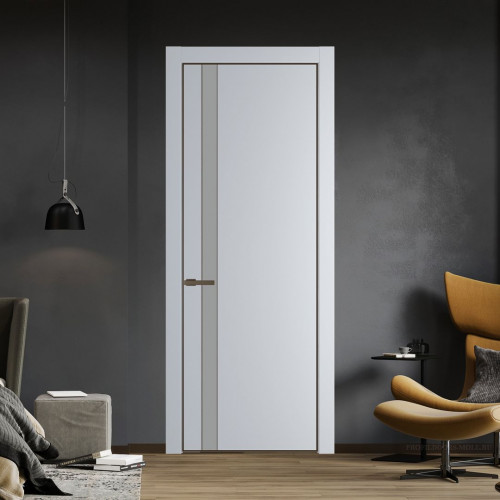 Межкомнатная дверь ProfilDoors 18 PA Лайт Грей с профилем Деорэ с стеклом  монохром серый