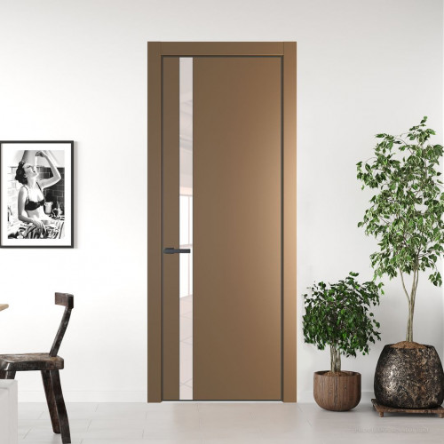 Межкомнатная дверь ProfilDoors 18 PA Перламутр золото с профилем Серая Ночь с стеклом перламутровый лак