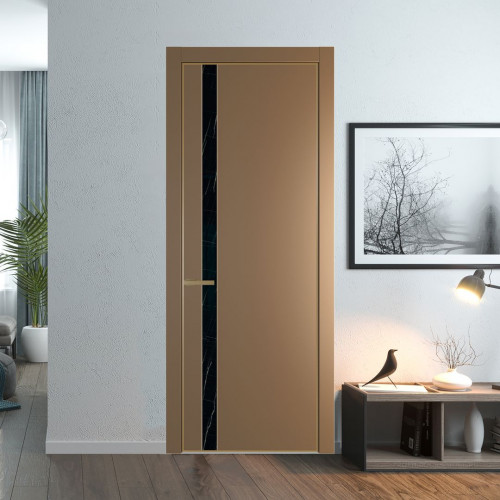 Межкомнатная дверь ProfilDoors 18 PA Перламутр золото с профилем Золото с стеклом  неро мрамор
