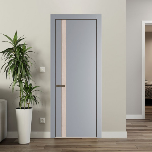 Межкомнатная дверь ProfilDoors 18 PA Смоки с профилем Деорэ с вставкой Каштан светлый
