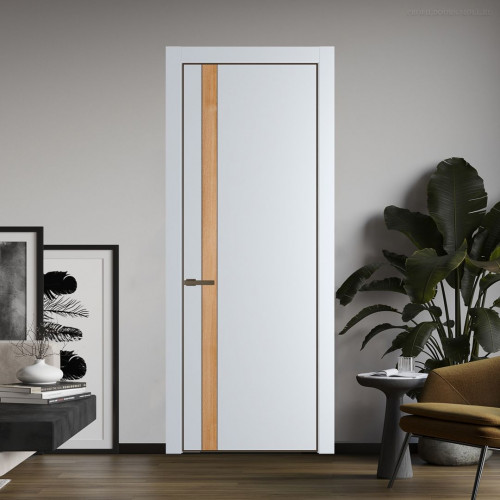 Межкомнатная дверь ProfilDoors 18 PA Вайт с профилем Деорэ с вставкой Дуб Карамель