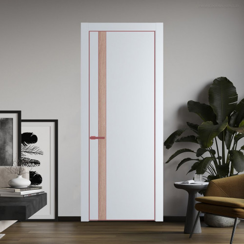 Межкомнатная дверь ProfilDoors 18 PA Вайт с профилем Красный антрацит с вставкой Дуб Сонома