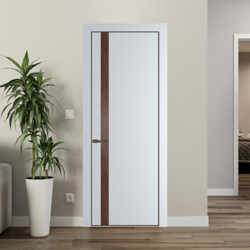 Межкомнатная дверь ProfilDoors 18 PA Вайт с профилем Деорэ с вставкой Дуб Тобакко