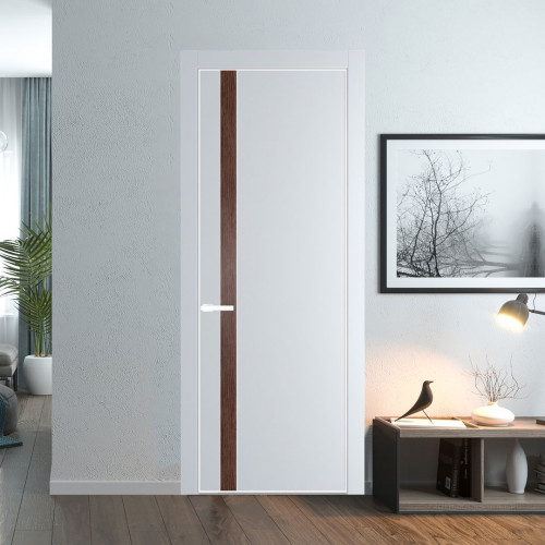 Межкомнатная дверь ProfilDoors 18 PA Вайт с профилем Вайт с вставкой Дуб Тобакко