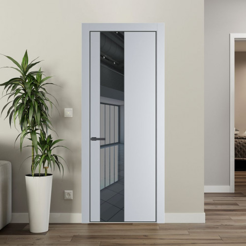 Межкомнатная дверь ProfilDoors 19 PA Лайт Грей с профилем Серая Ночь с стеклом  зеркало grey
