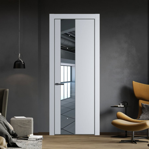 Межкомнатная дверь ProfilDoors 19 PA Лайт Грей с профилем Серая Ночь с стеклом  зеркало