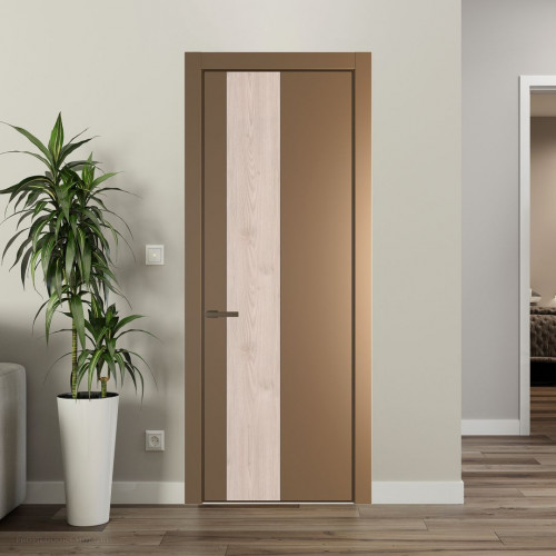 Межкомнатная дверь ProfilDoors 19 PA Перламутр золото с профилем Деорэ с вставкой Каштан светлый