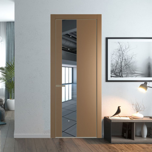 Межкомнатная дверь ProfilDoors 19 PA Перламутр золото с профилем Шампань с стеклом  зеркало