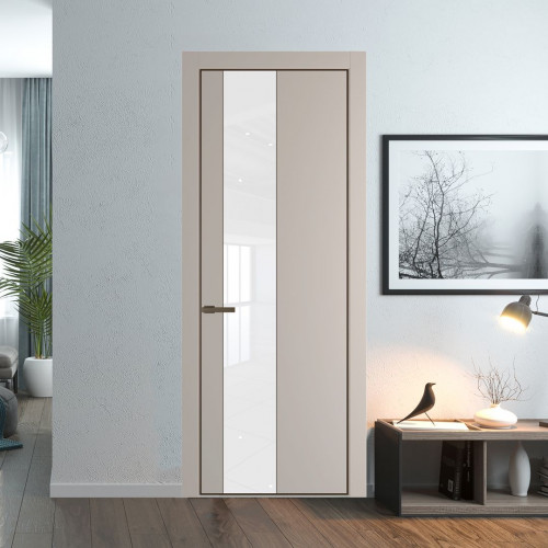 Межкомнатная дверь ProfilDoors 19 PA Санд с профилем Деорэ с стеклом лак классик