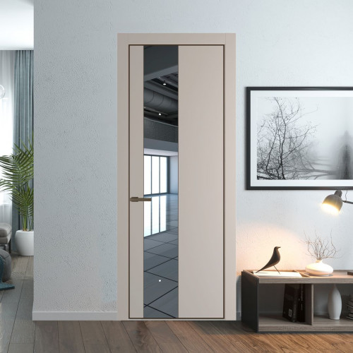 Межкомнатная дверь ProfilDoors 19 PA Санд с профилем Деорэ с стеклом  зеркало