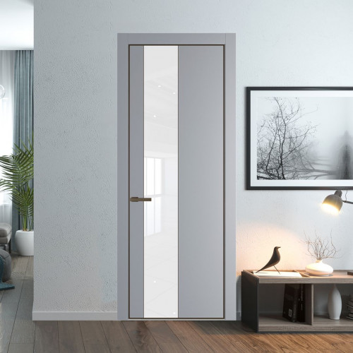 Межкомнатная дверь ProfilDoors 19 PA Смоки с профилем Деорэ с стеклом лак классик