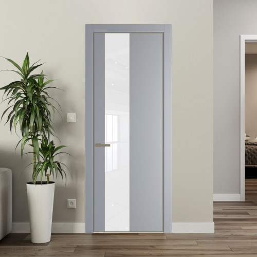 Межкомнатная дверь ProfilDoors 19 PA Смоки с профилем Шампань с стеклом лак классик