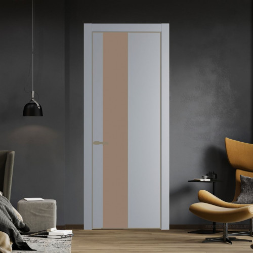 Межкомнатная дверь ProfilDoors 19 PA Смоки с профилем Шампань с стеклом  монохром капучино