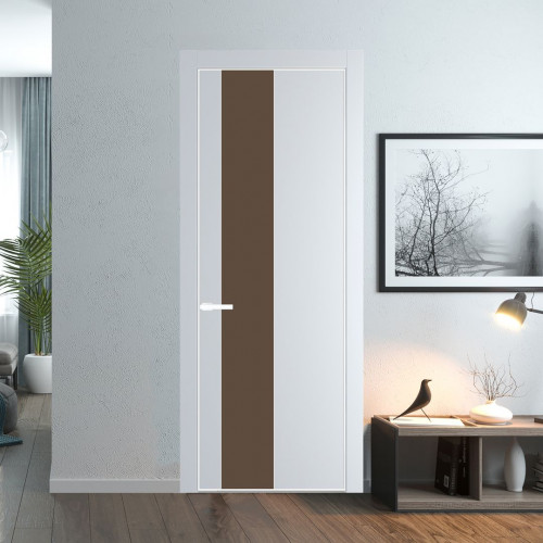 Межкомнатная дверь ProfilDoors 19 PA Вайт с профилем Вайт с стеклом  монохром гляссе