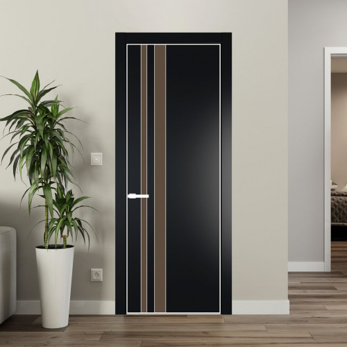 Межкомнатная дверь ProfilDoors 20 PA Блэк с профилем Вайт с стеклом  монохром гляссе