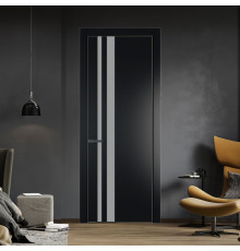 Межкомнатная дверь ProfilDoors 20 PA Блэк с профилем Серая Ночь с стеклом  монохром серый