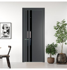 20 PA Графит с профилем Зеленый воск с стеклом Lacobel Черный лак