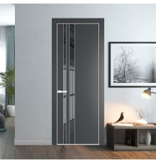 20 PA Графит с профилем Вайт с стеклом  зеркало grey