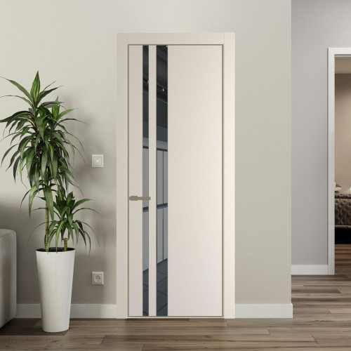 Межкомнатная дверь ProfilDoors 20 PA Кремовая Магнолия с профилем Шампань с стеклом  зеркало grey
