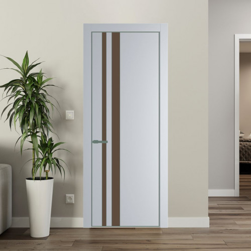 Межкомнатная дверь ProfilDoors 20 PA Лайт Грей с профилем Зеленый воск с стеклом  монохром гляссе
