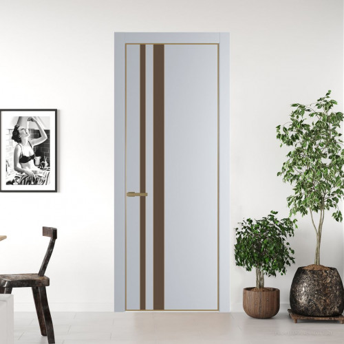 Межкомнатная дверь ProfilDoors 20 PA Лайт Грей с профилем Золото с стеклом  монохром гляссе