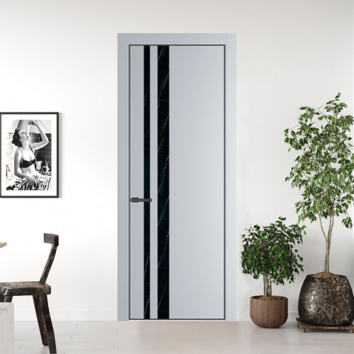 Межкомнатная дверь ProfilDoors 20 PA Лайт Грей с профилем Серая Ночь с стеклом  неро мрамор
