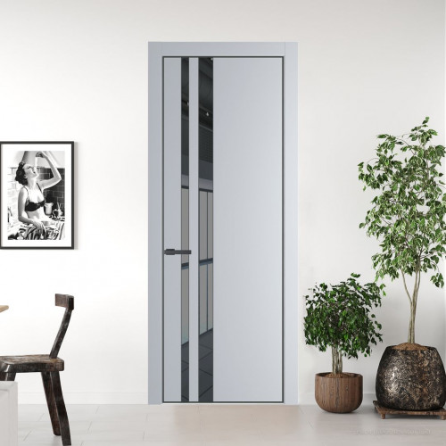 Межкомнатная дверь ProfilDoors 20 PA Лайт Грей с профилем Серая Ночь с стеклом  зеркало grey