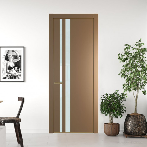 Межкомнатная дверь ProfilDoors 20 PA Перламутр золото с профилем Золото с стеклом белый лак